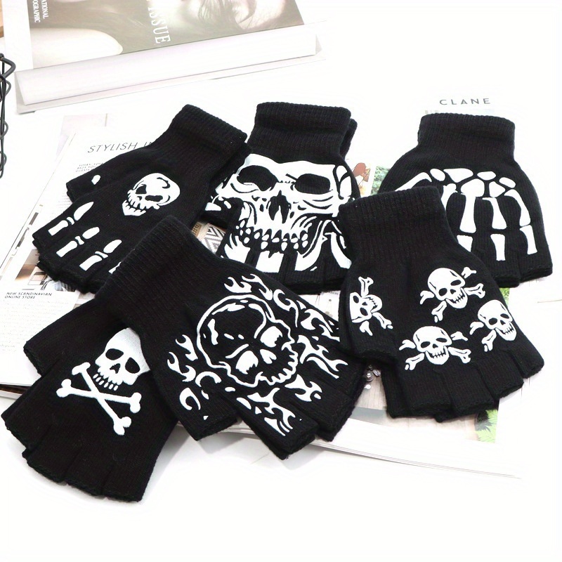 TEMU 6 Lightweight Skeleton Style Touchscreen Gloves For Cycling, Half-finger Design With Claw, For Women, Suitable For Autumn And Winter, Warm And Cold Resistant For Men