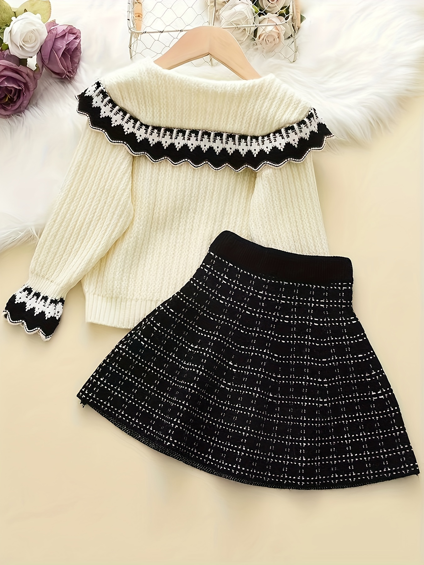 korean style knit set dress academy style cardigan - Temu Germany