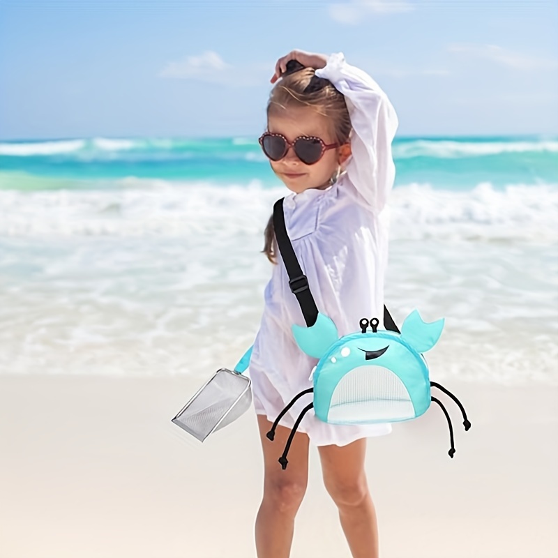 

1pc Beach Net Bag, Cute Crab-shaped Shell Bag, Holding Beach Shells, Collection Storage Bag