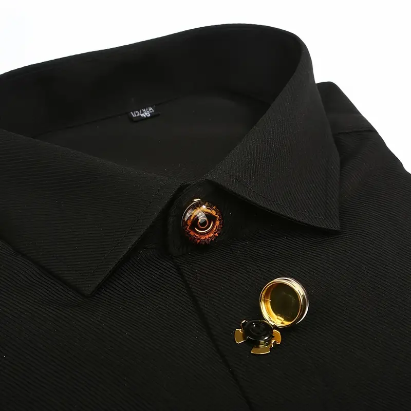 button covers for men's dress shirts HAWSON Gold Button Covers for Men, Enamel Button Cover Cufflinks for Men, Personalized A-Z Letter Cuff Links Button Cover for Tuxedo, Shirt, Business