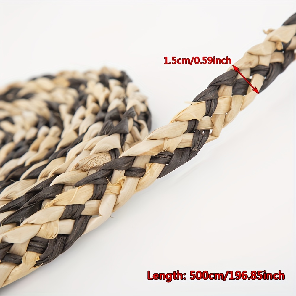 1pc 5M Straw Vine, Sugarcane Weaving, 5-strand Braided Rope Production