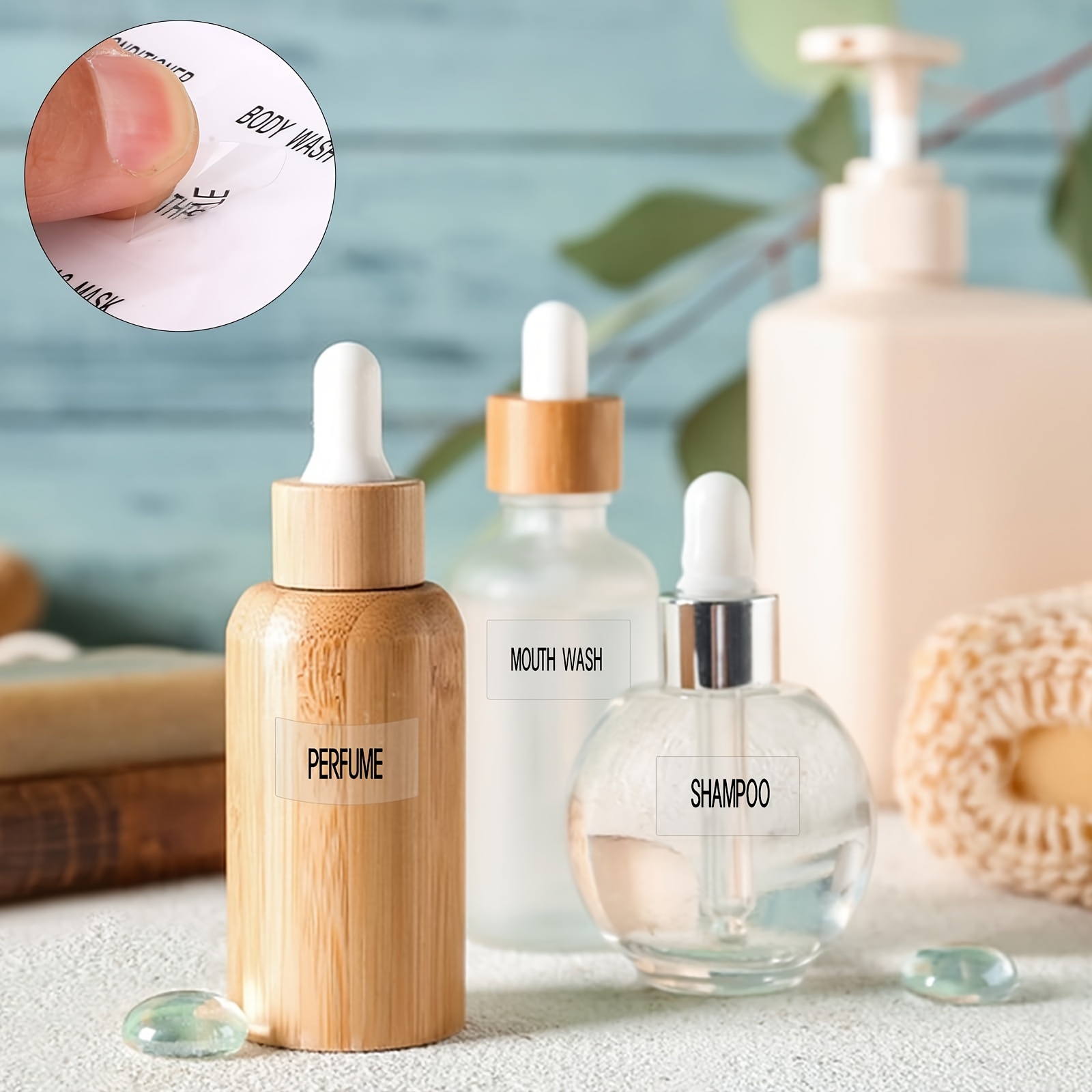 300 Etichette Impermeabili Per Bottiglie Da Viaggio - Trasparenti, Per Shampoo, Balsamo, Lozioni - Foto 4