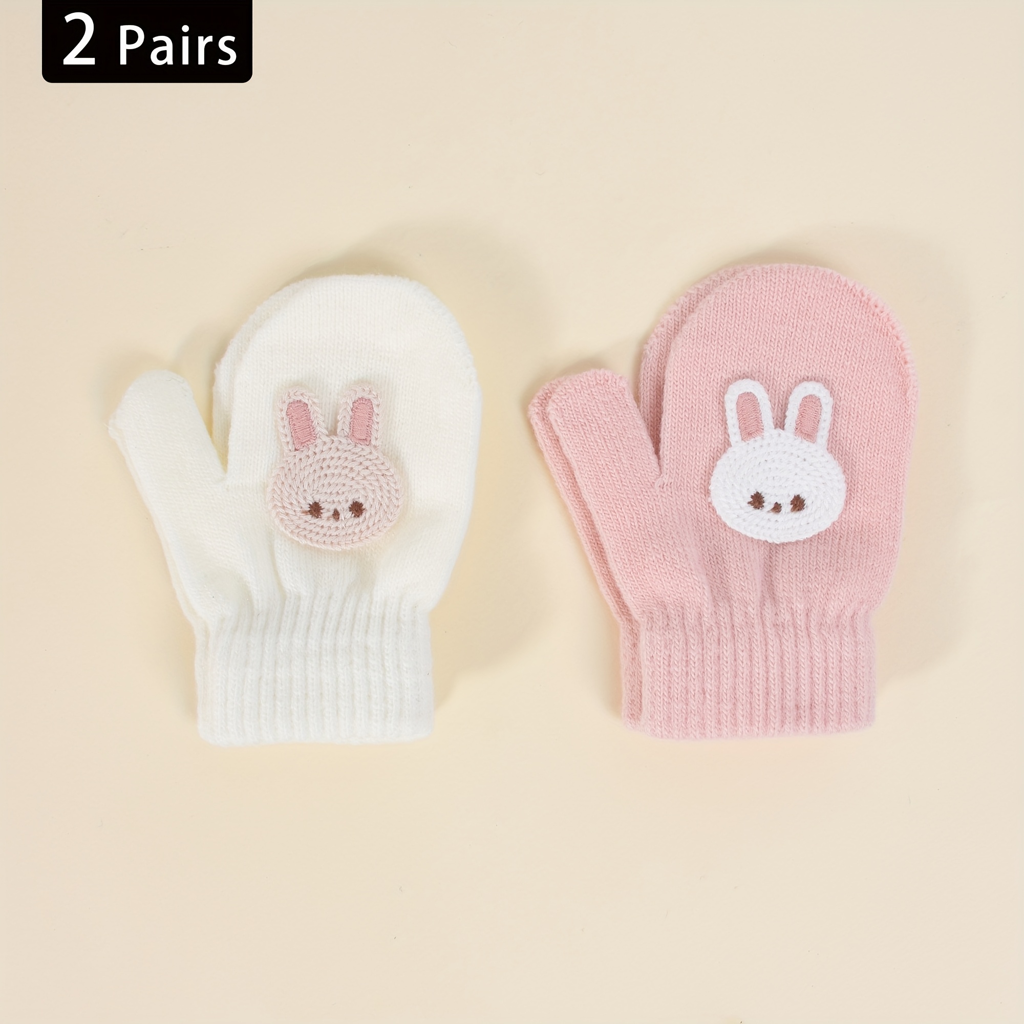 Image of Of High-stretch Knitted Thermal Gloves For Toddlers Aged 1-3, Children's Fingerless Gloves, Suitable For Daily Casual Wear And Winter Cold Protection As Single-layer Gloves