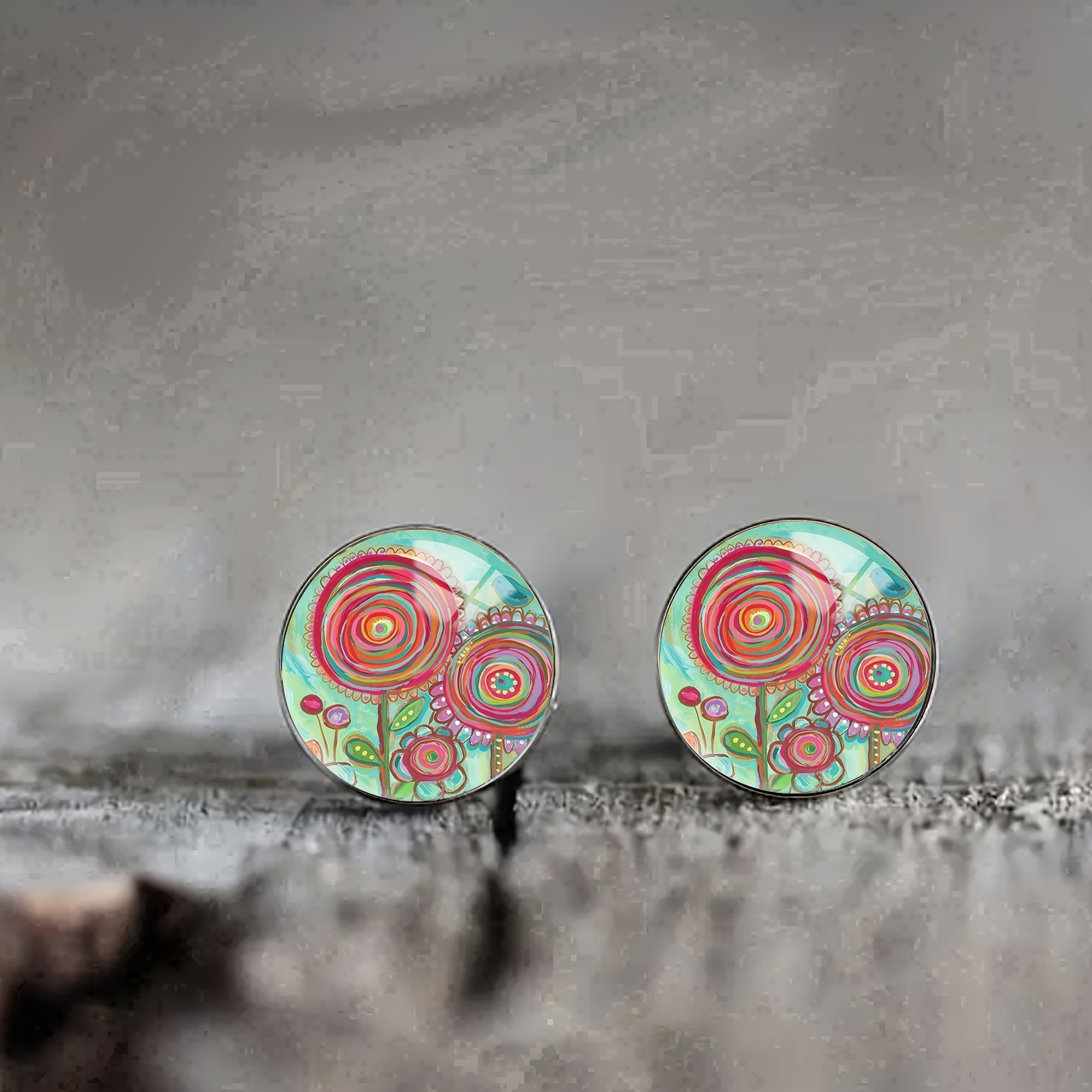 

1 Pair Of Cute Flower Stainless Steel Ladies Stud Earrings, Cute Elegant Style Ladies Men's Daily Wear Earrings Birthday Gifts