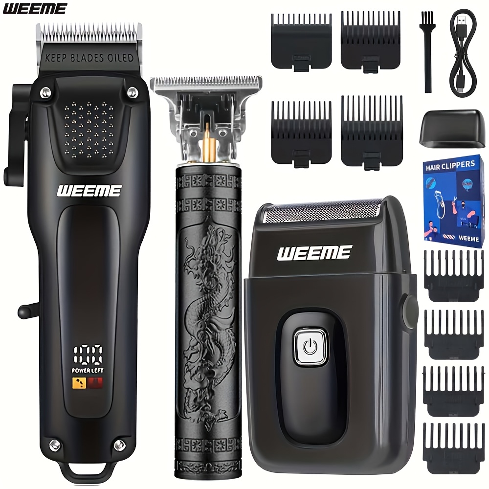 item picture   2pcs 3  mens grooming set professional hair clipper kit with cordless shaver beard trimmer lcd display usb fast charge ideal gift for fathers day birthday anniversary for dad husband groom