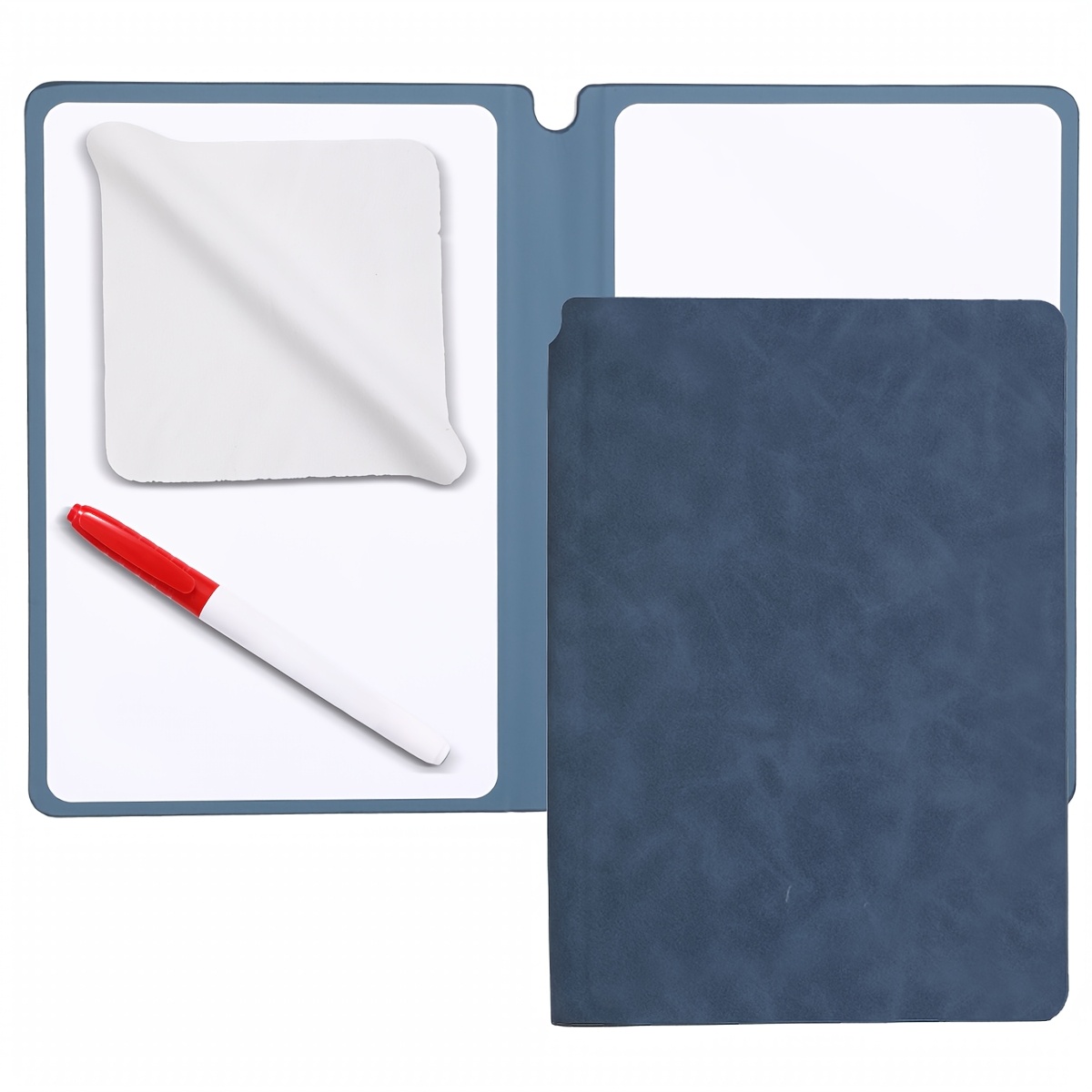 TEMU 1pc Portable Whiteboard, With Whiteboard Pen Eraser Cloth Sponge Eraser, Whiteboard Set, Reusable Whiteboard, For Office, Home, Classroom,