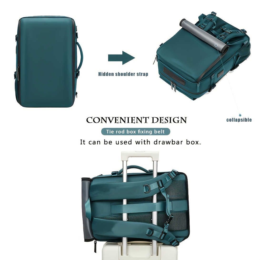 Mochila unisex de gran capacidad, doble hombrera, multifuncional 3 en 1, para viajes cortos, mochila para laptop, mochila casual, bolso de equipaje, mochila doble hombrera para hombres, mochila para viajes cortos, mochila para laptop, mochila multifuncional de gran capacidad con puerto USB para carga, correas ajustables y desmontables