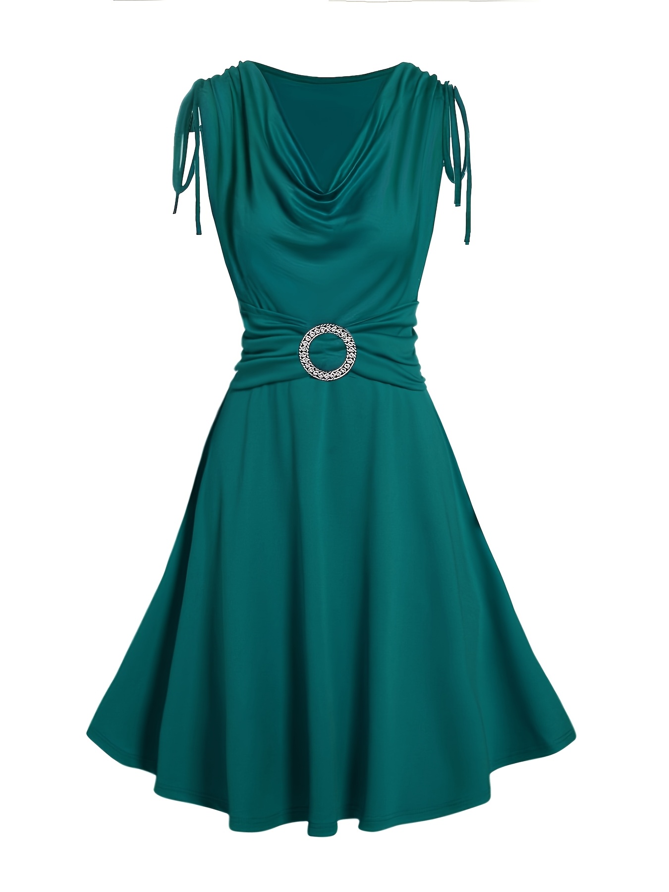 a stylish party dress women a draped neckline featuring a - Temu Mauritius