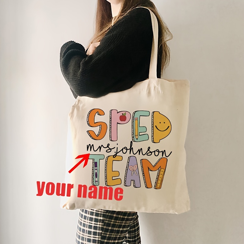 

Customizable '' Teacher Tote Bag - Shoulder Shopping ,