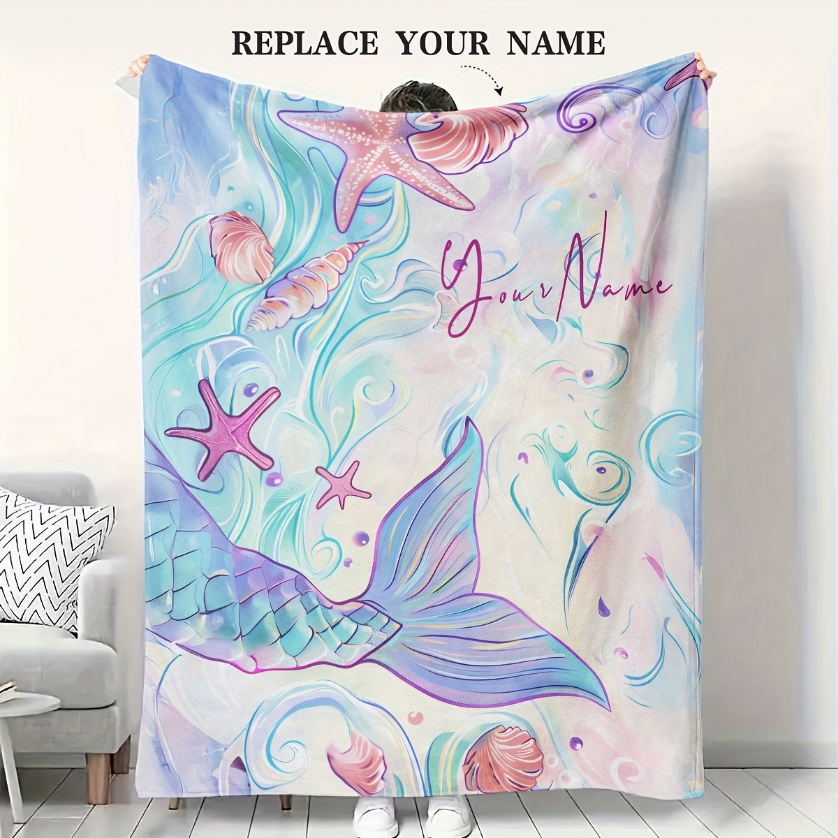 

Personalized Tail Polyester Blanket - , Rectangular Sofa & Bed , No Required, & Unique