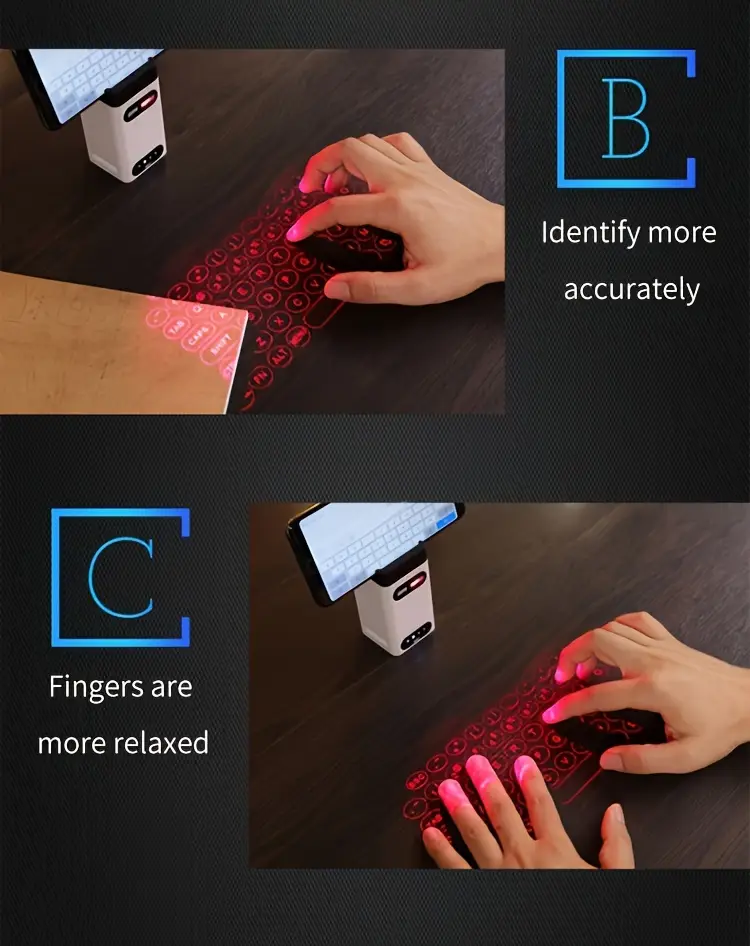 wireless virtual keyboard portable mini projection keyboard for smart phone pc tablets keyboard projector details 8