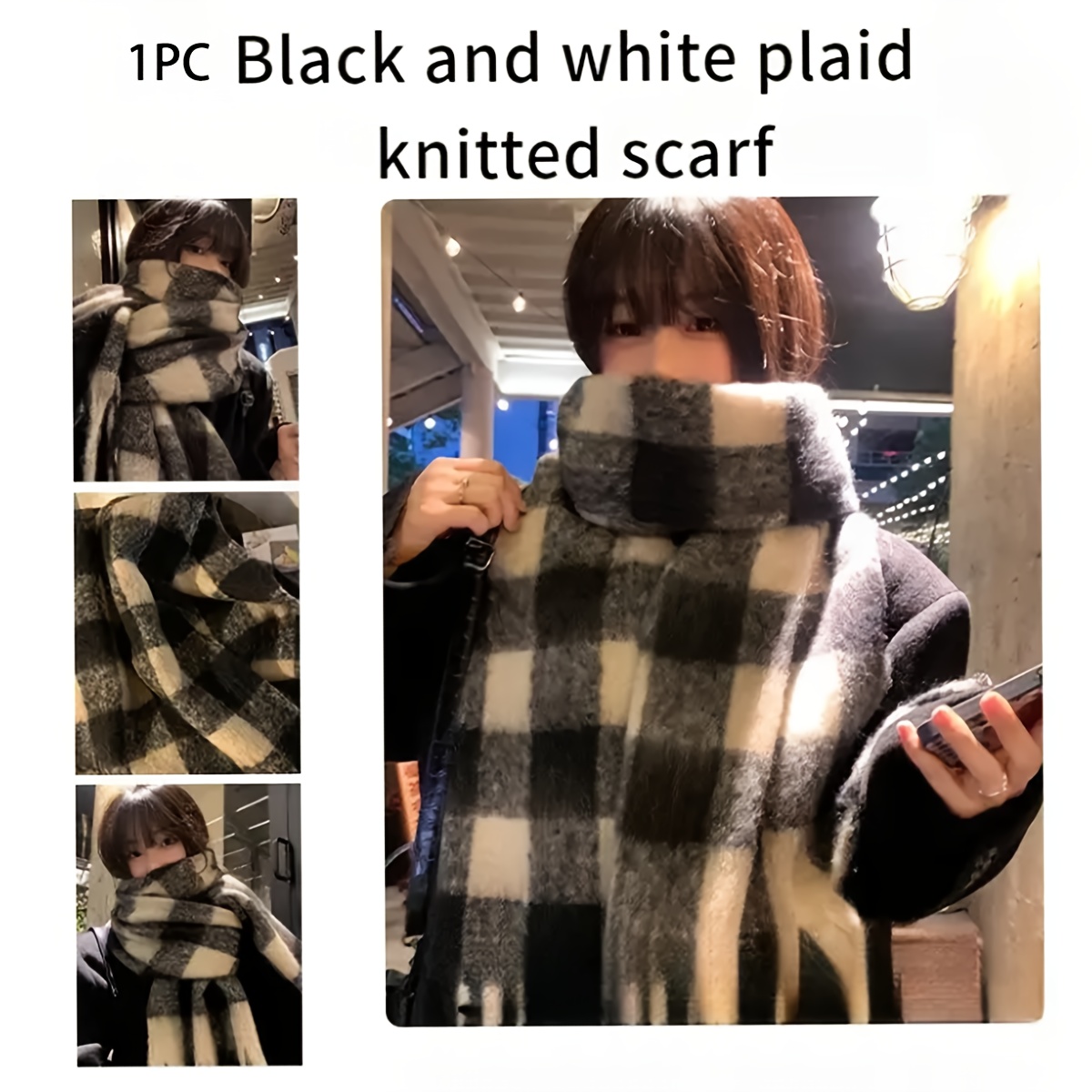2025 New Autumn/winter Scarf With Grid Thickened British Style Shawl And Warm Neck