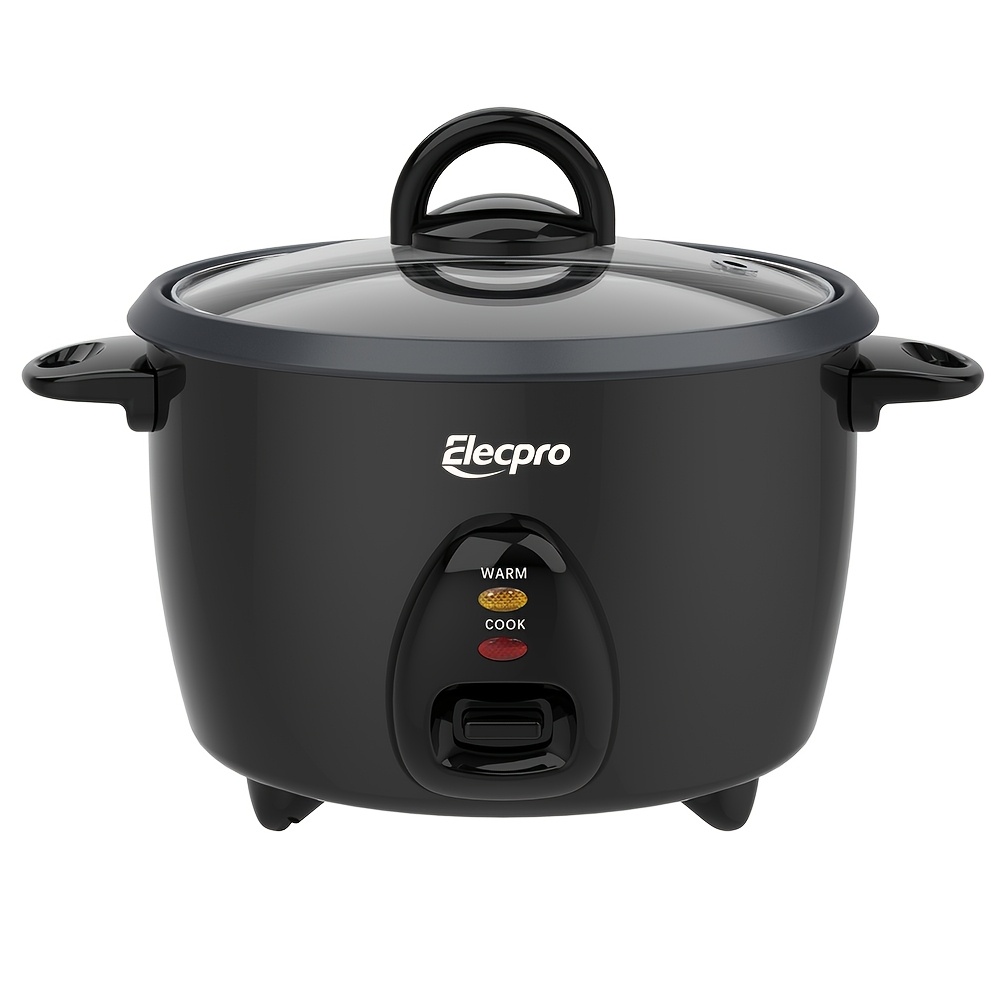 Elecpro Small Electric Rice Cooker 5-cup () Electric Steamer With Steaming Basket, Removable Inner Pot, Auto , Small Space , Soup, Grains, Oatmeal