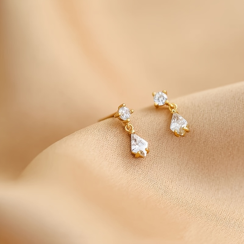 E-shop Schimmernde, verführerische Zirkon-Ohrringe mit Doppel-Schmuck, die einzigartige freisetzen und den Gesamteindruck mühelos aufwerten, ohne