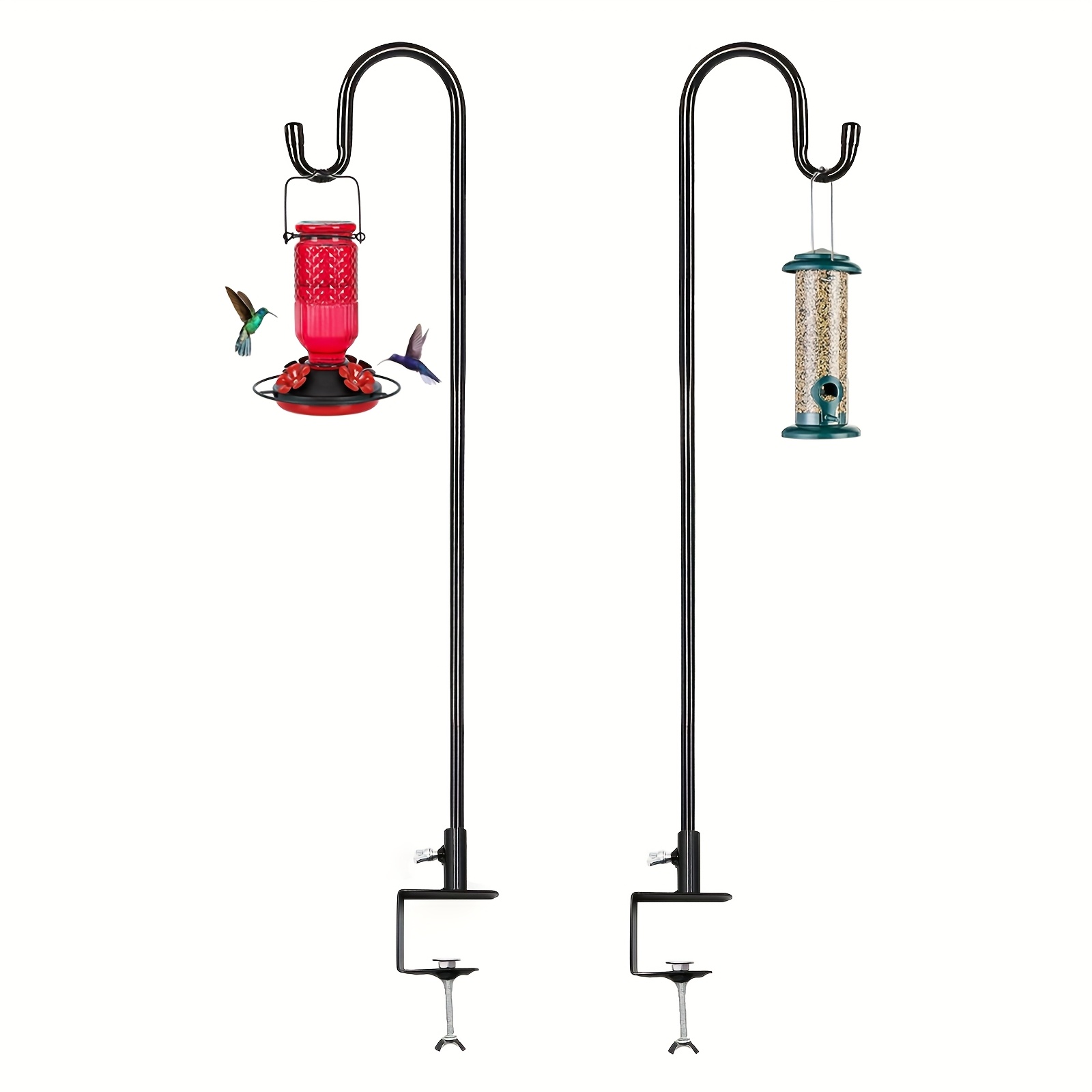 Image of Deck Bird Feeder Hanger For Railing, Fence Hooks For Hanging, For Hanging Bird Feeders, Wind Chimes (excluding Bird Feeder)