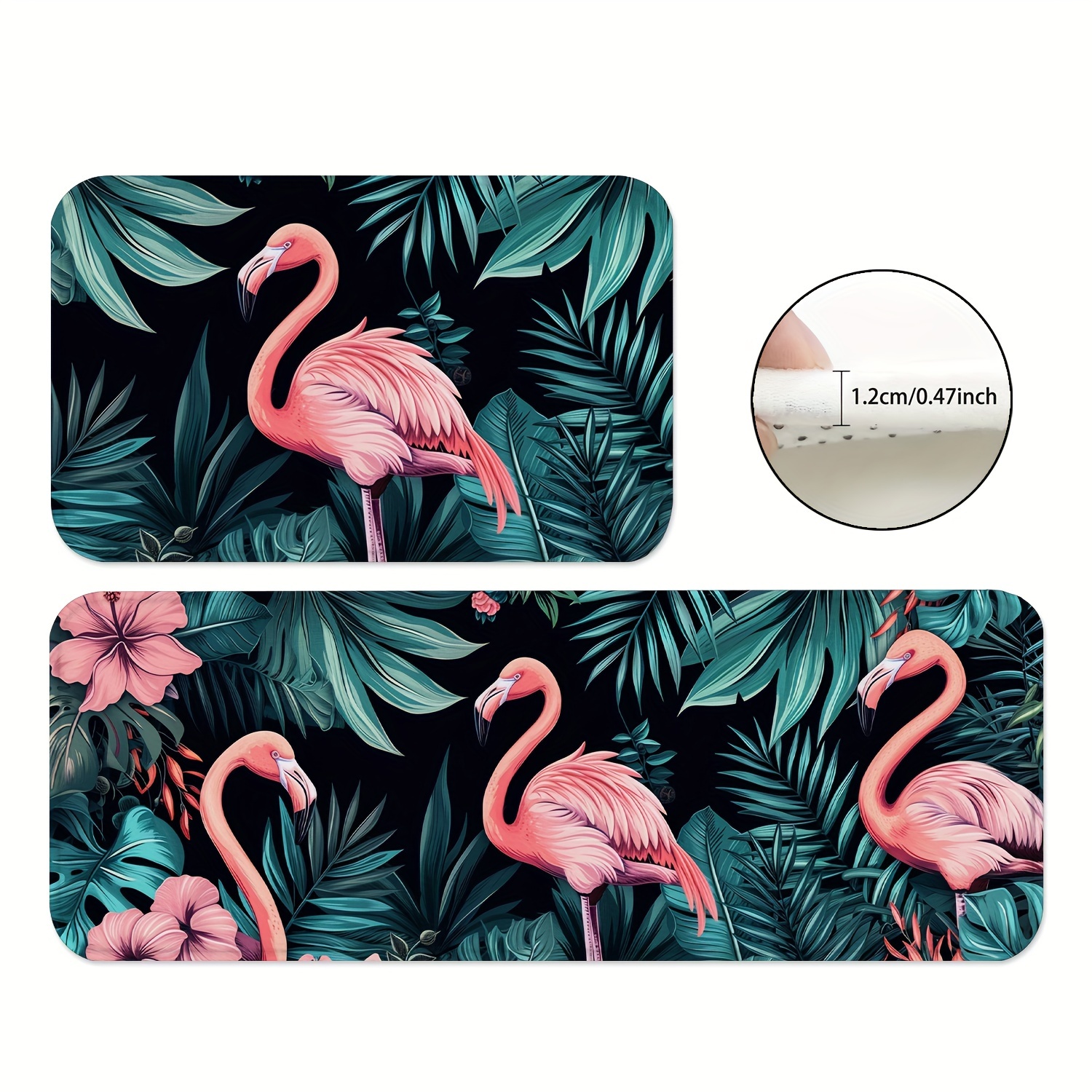 

1/2pcs, Pink Flamingos Mats, Non-slip Backing Rugs, Water Absorbent Carpet For Playroom, Classroom, Bathroom, Dining Table, Kitchen, Area Rug, Home Decor, Room Decor, Spring Decor, Gift