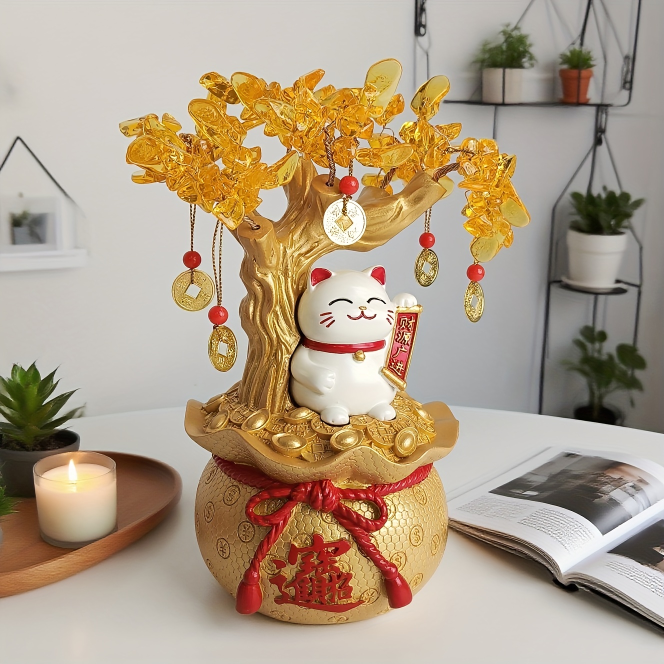 TEMU 1 pieza Adorno de árbol del dinero de , Regalo de fortuna para gran inauguración, Decoración para mostrador de , recepción, tienda