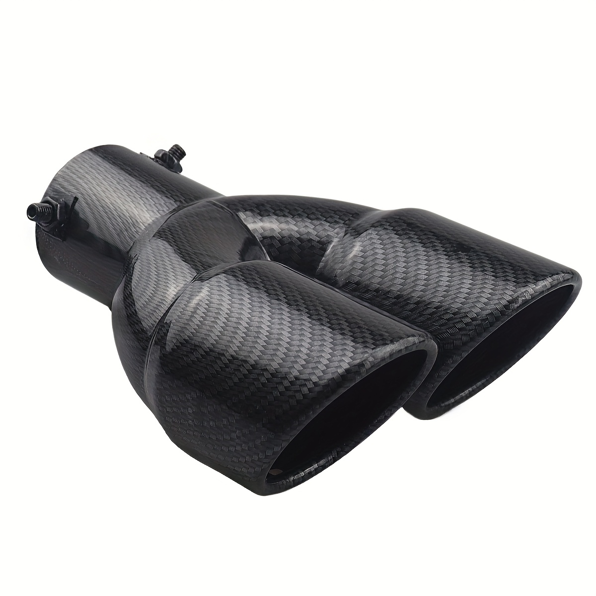 TEMU Car Exhaust Pipe Double Outlet Tip Thickened Version Dual Exhaust Modification Tail Throat Tip Stainless Steel Exhaust Pipe Decoration Tail