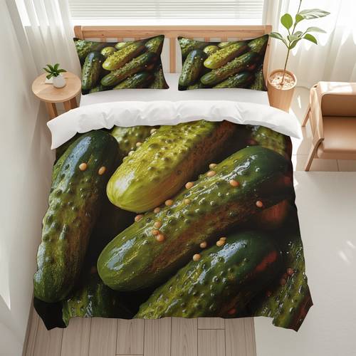pickled designed 3pcs bedding set novelty trendy decorative high quality bedding set of 3pcs one duvet cover and two pillowcases for bedroom gift home decoration essentials novelty design