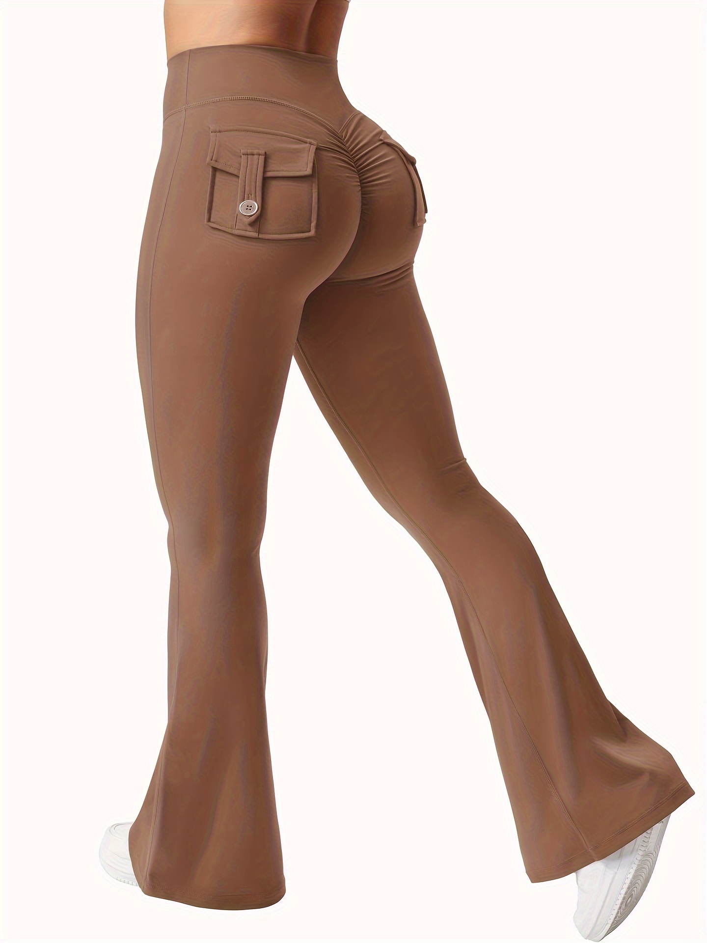 New Women'S Casual Loudspeaker Yoga Pants Training Loudspeaker Pants High Waist Work Clothes Belt Pocket Sportswear - Image 2