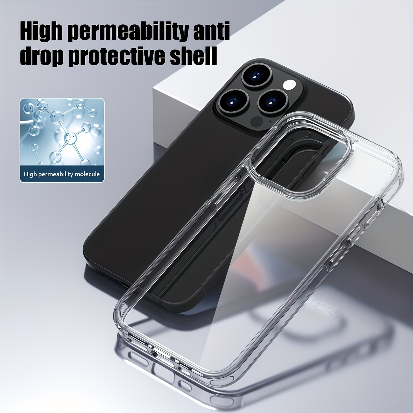 [Shockproof Clear Case] Yellowing Resistant Miracase Crystal Clear Phone Case - Scratch-Resistant Back Shockproof Slim Clear Phone Case, For IPhone Models 15, 14, 13, 12, And 11 Pro Max Plus