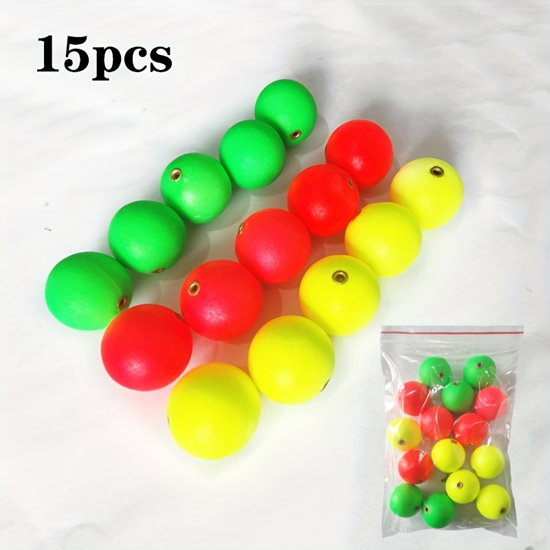 

Ensemble de 15 Flotteurs de Pêche en Mousse Premium - 18mm, 20mm, 24mm avec Anneaux en Cuivre - Rouge, Jaune, Vert - Idéal pour la & les Poissons d'Herbe