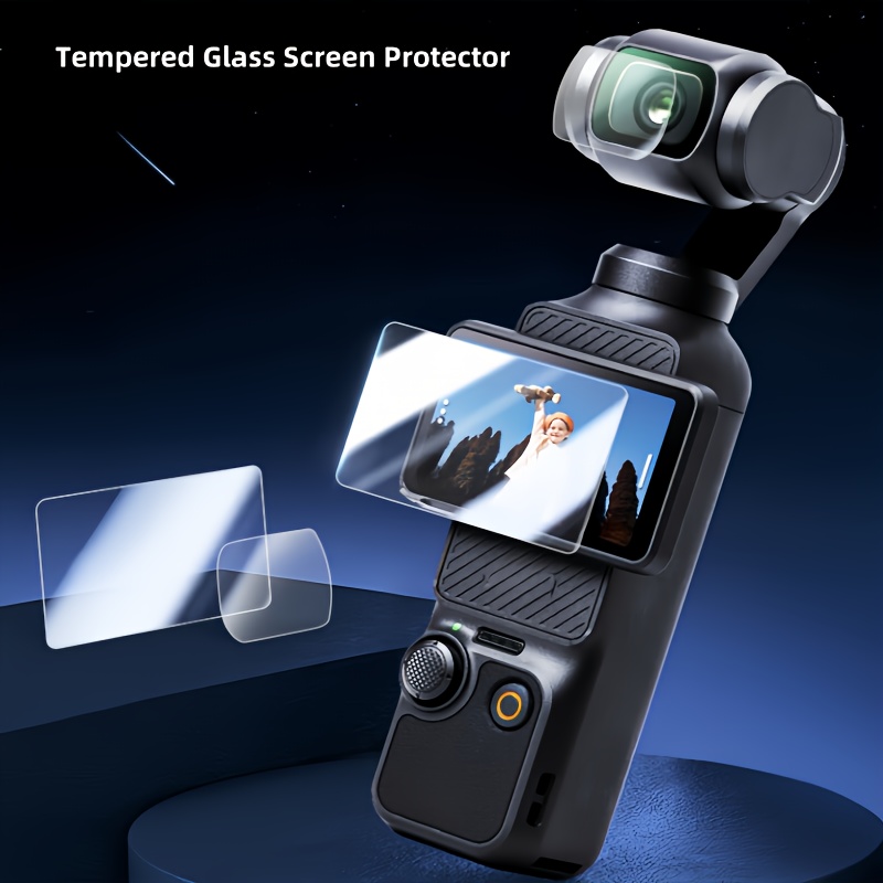 

2pcs Tempered Glass Screen Protector & 2pcs Lens Film For Dji Pocket 3/op3 - 9h Hardness, Touch Sensitive, Full Coverage Protection, Smooth , -