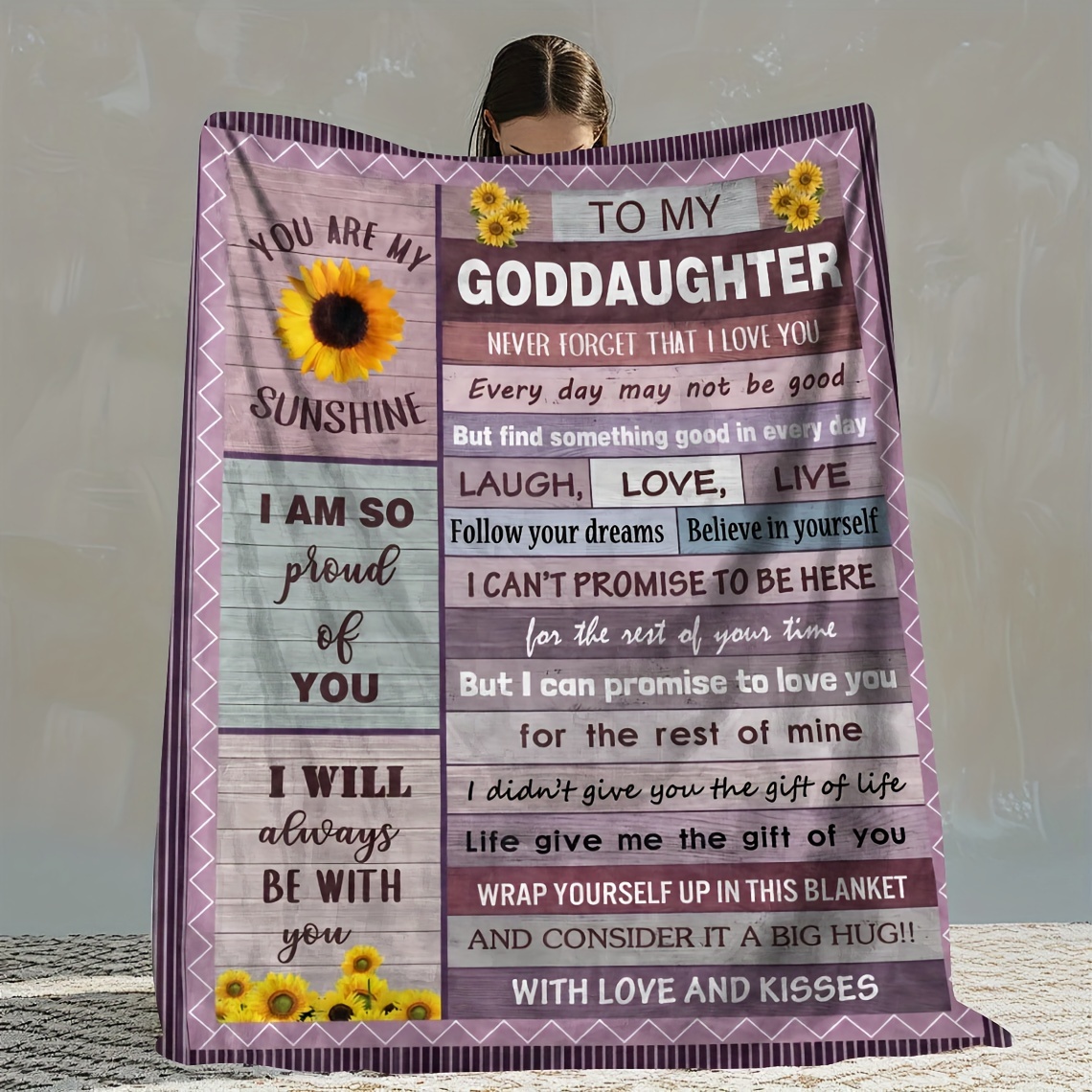 

Inspirational Blanket For Goddaughter - Knitted Blanket , , Polyester, - 200-250g