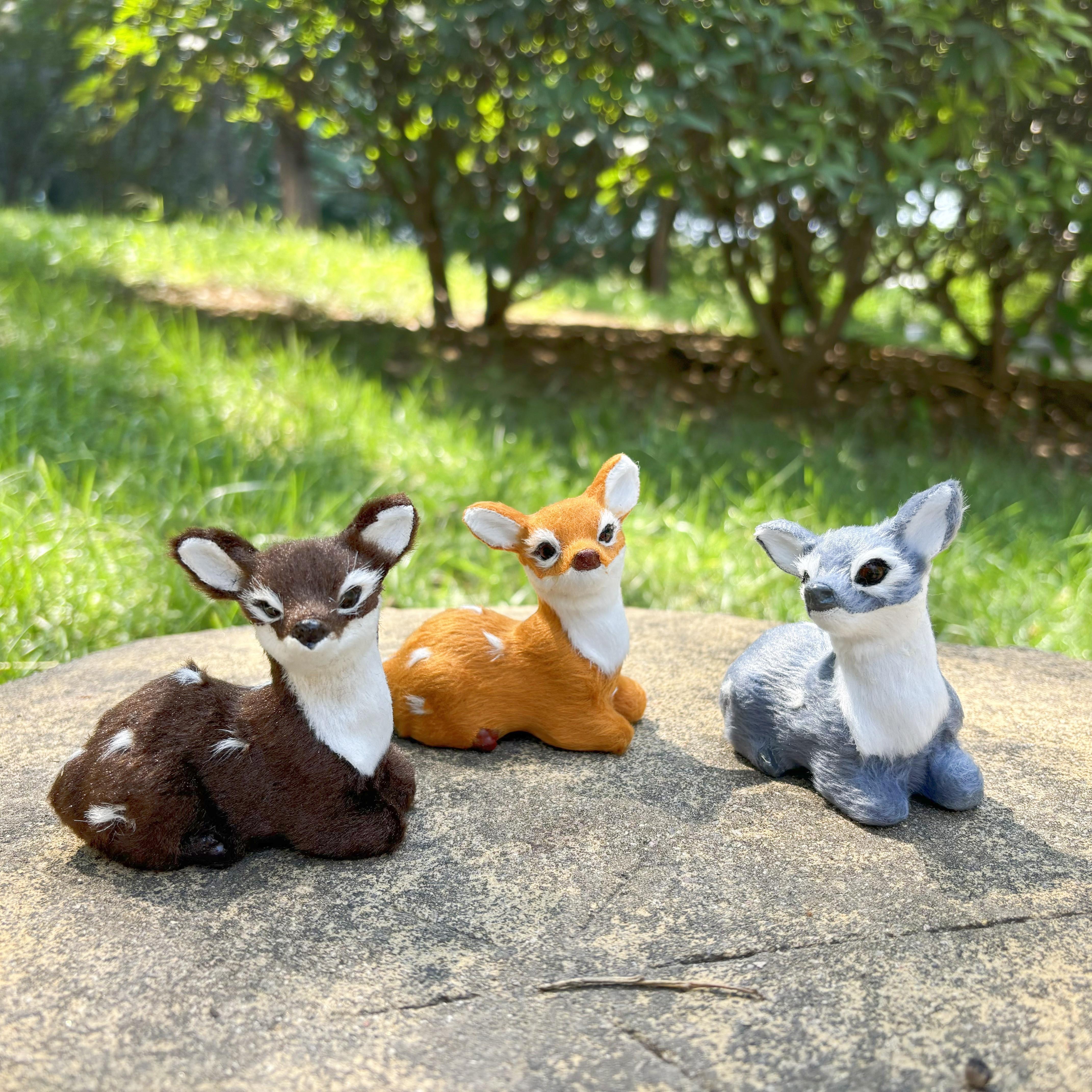 

Classic Miniature Deer Figurines: For Christmas, , Easter, Hanukkah, Thanksgiving, And More - No Feathers, Battery-free, Zomxm Brand