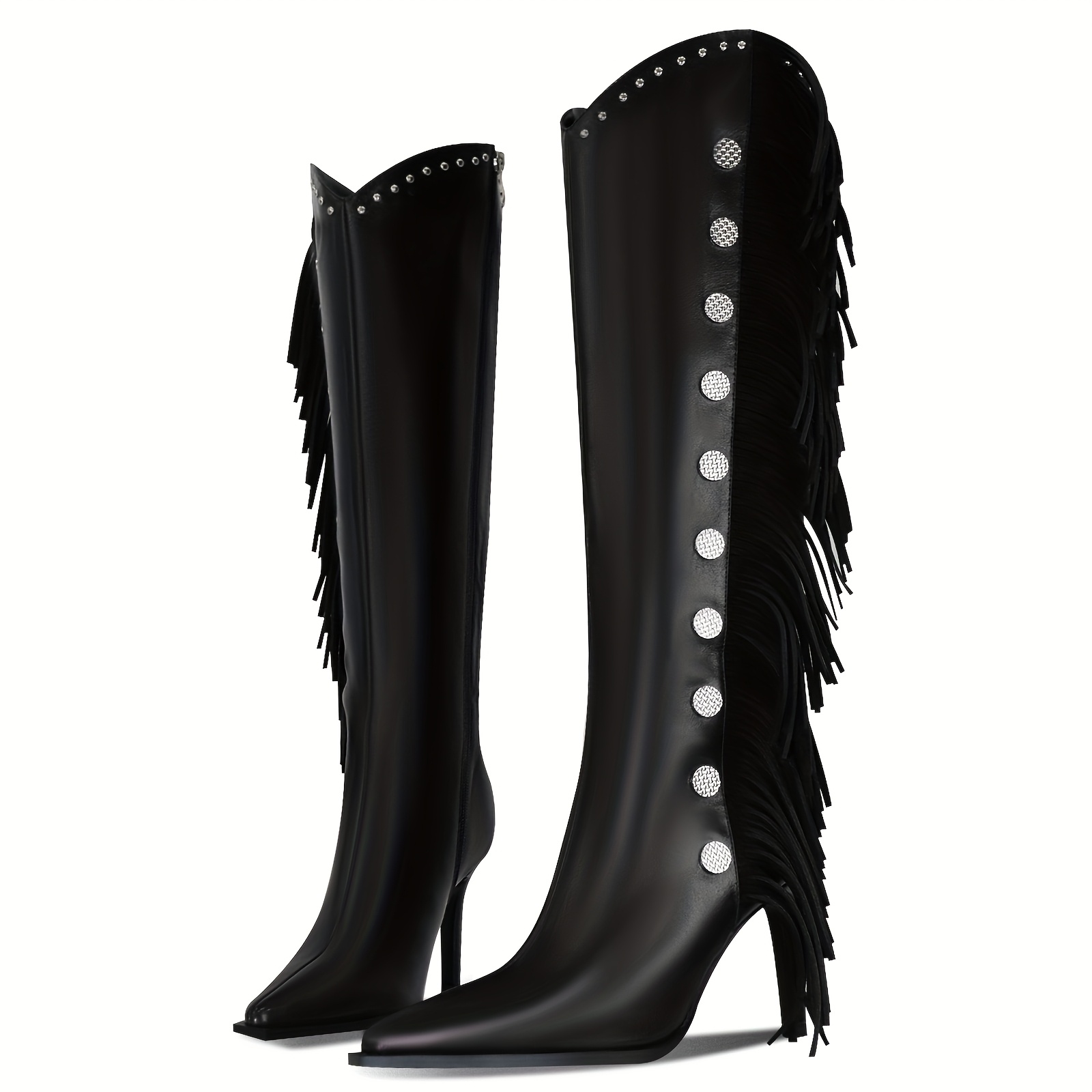 fringe boots sold on Temu United States