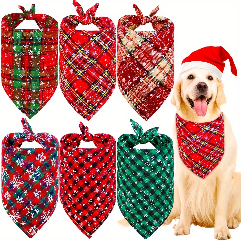 

3- Christmas Bandanas , Non-woven Polyester Pet Scarves, & , For & Small Breeds, Grooming Accessories - 100% Polyester