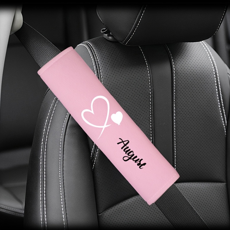 TEMU (embroidered Custom Item) 1pc Customizable Name Car Seat Belt Shoulder Pad, Soft Comfortable Protective Cover, Enhances , Suitable For Most Car