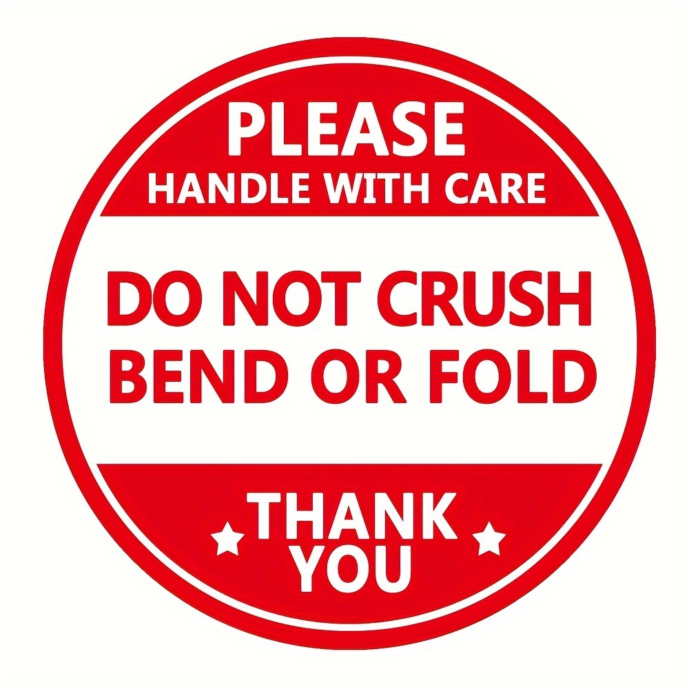 TEMU Avoid , Bending, Or Folding Shipping Handling Labels; Are Warning Stickers For Packages, Measuring 2 Inches, With A Total Of 500pcs