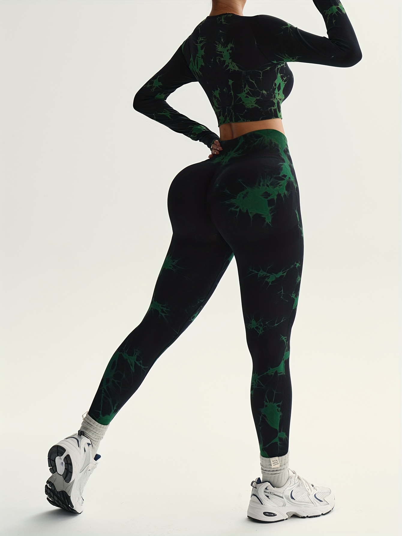 Women'S New Seamless Tie Dye Sports Pants with Leggings, Suitable for Waist Cinching, Belly Tightening, Hip Lifting, And Leg Shaping, Suitable for Outdoor Sports, Fitness, Running, And Yoga Wear, All Season Version
