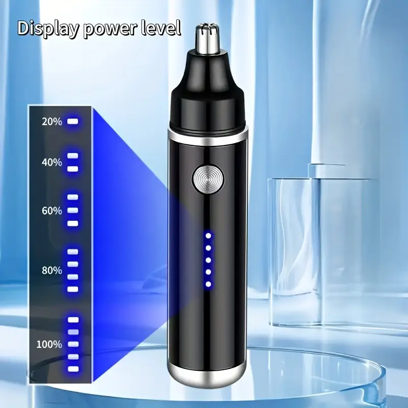 feiyba electric nose hair trimmer fast charging usb c charging powerful motor   with blue led lightedtrimming head usb powered grooming clipper for men women nose eyebrows facial hair compact travel   durable construction eyebrow shaver sleek device rechargeable lithium battery Product details 2