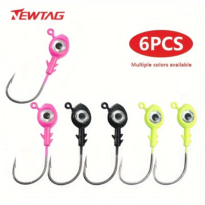 15/30pcs Fishing Jig Head Hook With 3D Glow-in-the-dark Eyes, For  Freshwater Saltwater Fishing