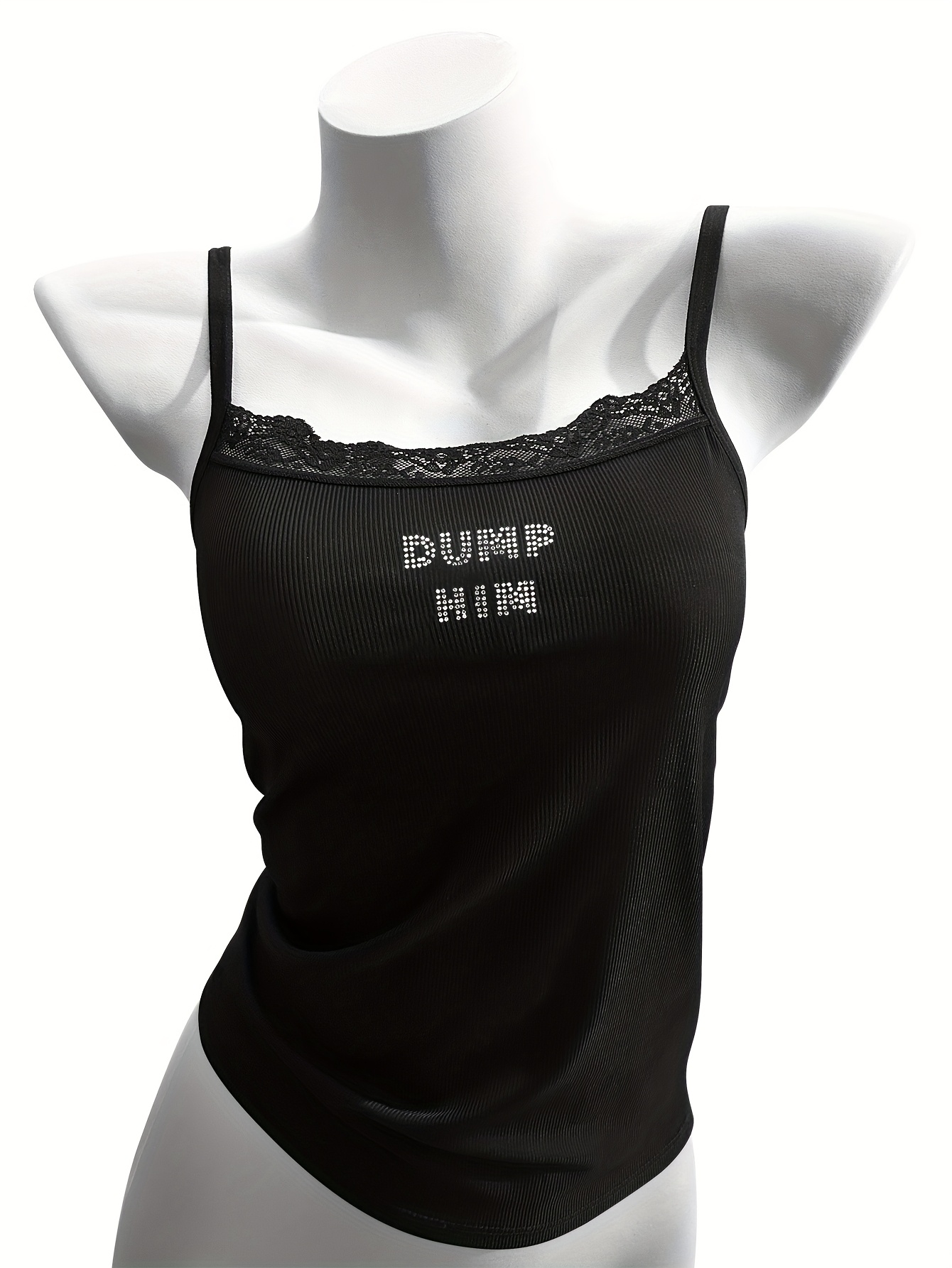 ファッション gothic lace ribbon camisole - black