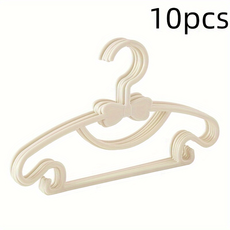 10 pack plastic kids hangers   polished finish baby clothes hangers with   for nursery and childrens closet organization details 0