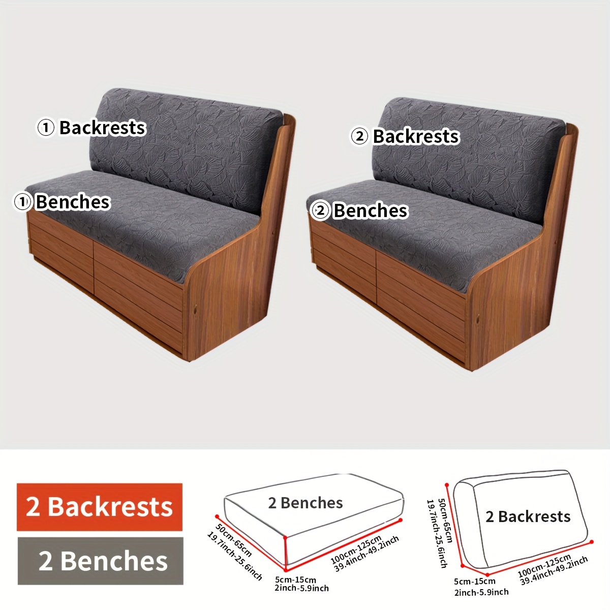 E-shop 2er/4er Set RV Sofakissenbezüge, Bequeme Sofaüberzüge, Elastischer Stoff, Einfach zu Installieren, Maschinenwaschbar, Haustierbeständig,