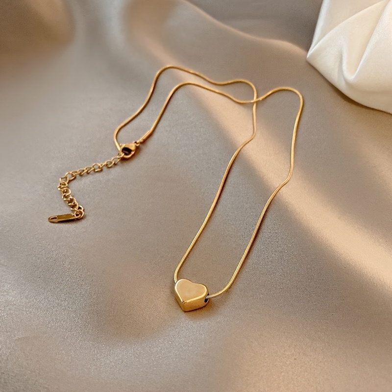 TEMU 1pc Stainless -shaped Necklace Light Luxury And Easy Temperament Additions Summer Beach Travel Versatile Collarbone Chain