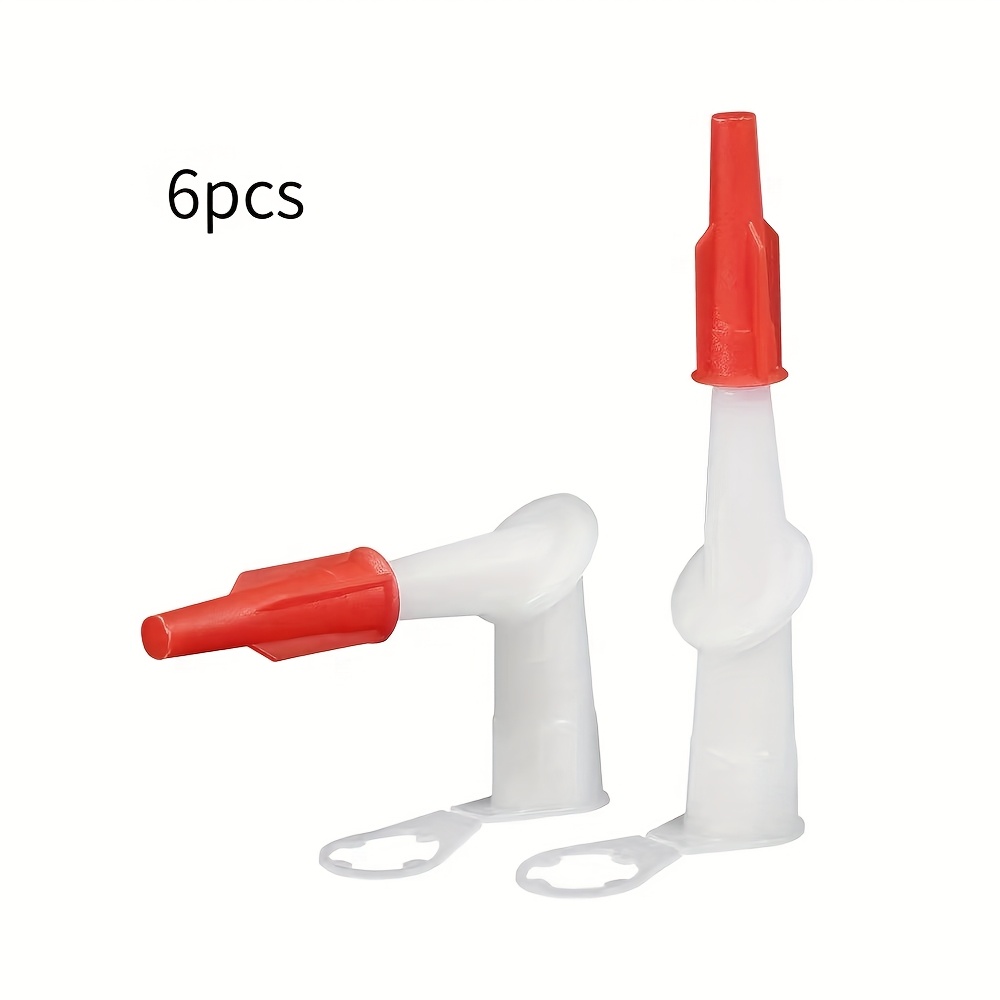 6pcs Set Of 360-degree Multi-directional Pointed Extension Nozzles With Cover, Universal Tool For Bonding Glass, Without Electricity