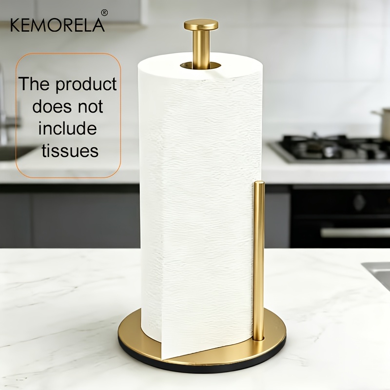TEMU Kemorela Heavy-duty Kitchen Paper Towel Holder With Weighted Base-space-saving Countertop Storage Unit. Style Suitable For Tissues And Toilet