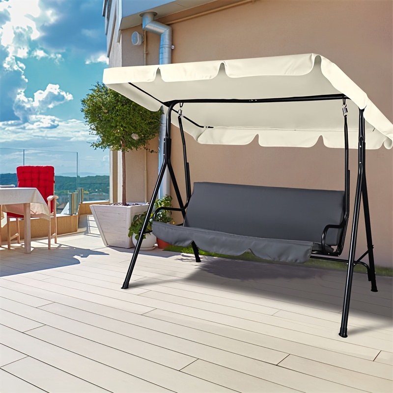 

Replacement Swing Canopy 76 3/8" X 44 1/8" Sun Protection Protection & Water Resistance Swing Canopy Replacement Waterproof Top Cover For Outdoor Garden Beige Color