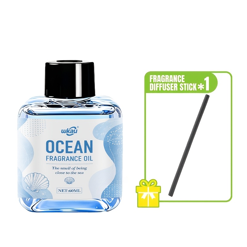 TEMU Ensemble complet de diffuseur à roseaux parfum "Océan " avec bâtonnets, arôme et , ornement élégant et la voiture, idéal pour , de bain, et le