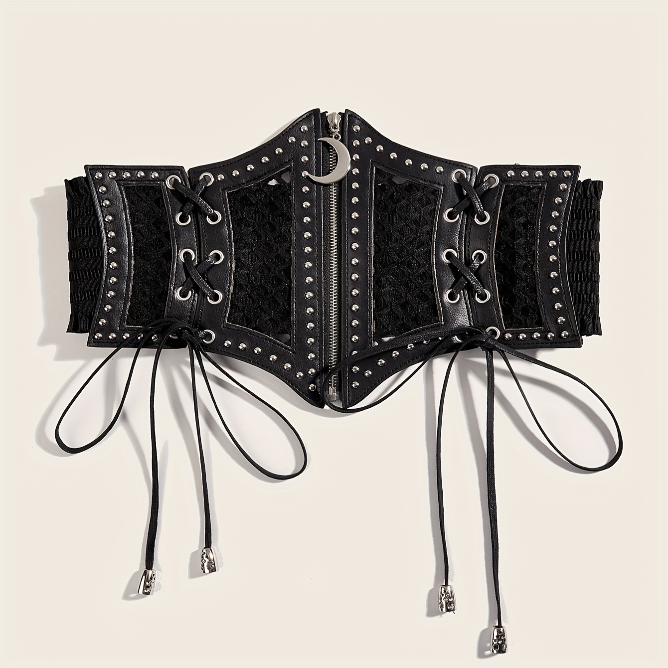 women's gothic corset belt adjustable wide waist cincher with