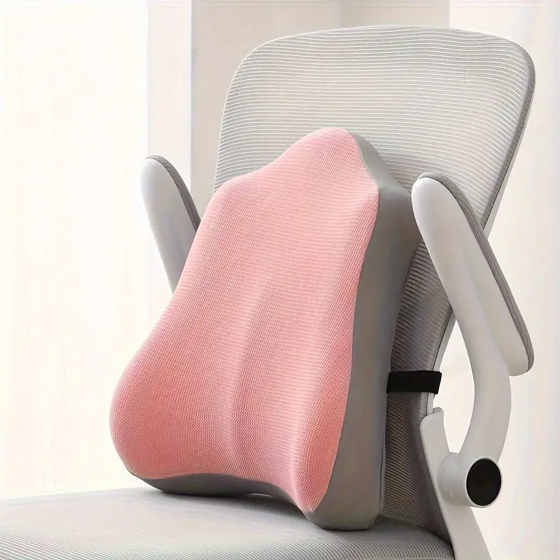 contemporary knit fabric memory foam lumbar support pillow for office chair and car space theme fade resistant zip closure adult back support cushion only Product details 1