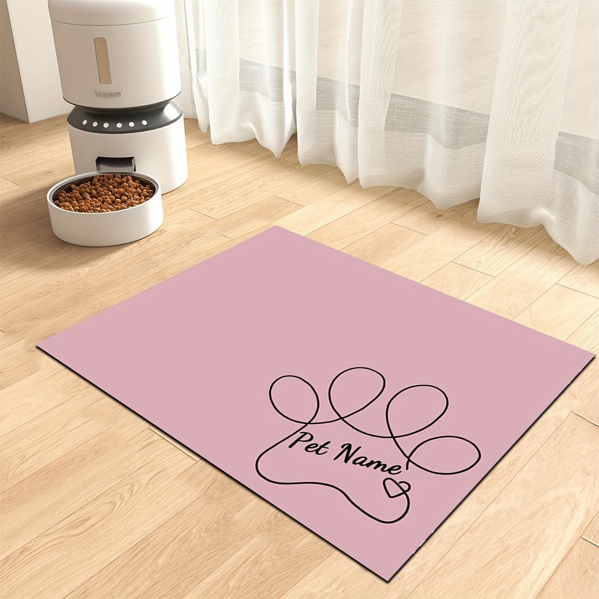 TEMU Tappetino per ciotole per animali domestici personalizzabile (personalizzabile), 1 pz, con personalizzato, motivo a di cane, stampato, tappetino