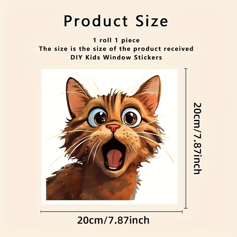 Removable Cat Window Film - Cute Tabby & Tuxedo Cat Patterns, Pvc Glossy Privacy Decal For Glass Doors &, Reusable Pet-friendly Decoration With Irregular Cutouts (, Fits ' Rooms & Homes)