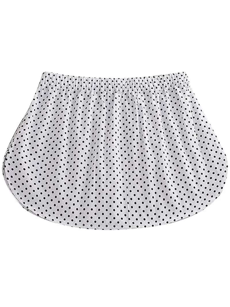 Polka Dot Print Mini Skirt Casual Elastic Waist Skirt Spring - Temu