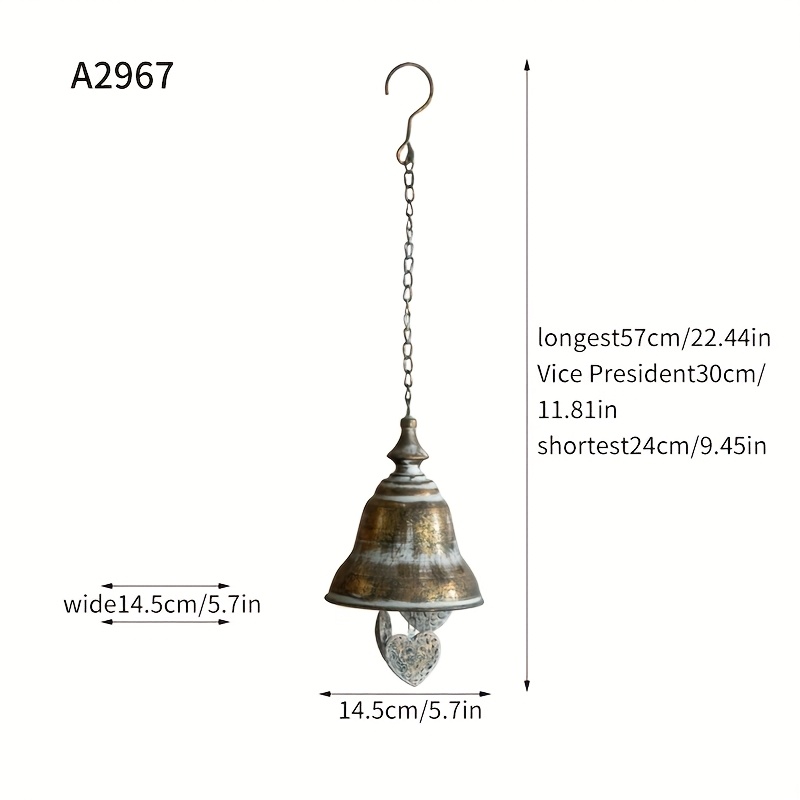 Vintage Countryside Wrought Iron Wind Chime Garden Balcony Courtyard Decoration Pendant Entrance Decoration